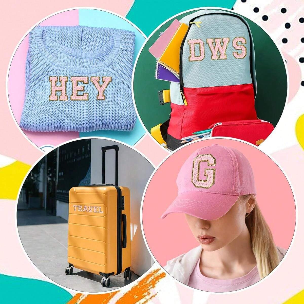 Chenille Letter Patch, Preppy School Team Letter Patch For Clothes And