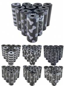 150/300pcs Black Color Dog Portable Poop Bags Easy To Clean Up (15 Bags/Roll) Thick, Durable, Odor Outdoor Waste Bags Of Dogs/Cats Pet