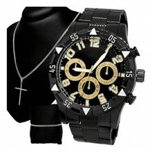 Waterproof Watch Original Metal Chain Bracelet 18k - Black - View 1