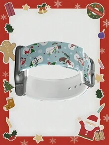 姜饼人饼干、圣诞树可爱有趣的硅胶表带，兼容 Apple Watch 38 毫米 40 毫米 41 毫米 45 毫米 44 毫米 42 毫米 49 毫米，柔软弹性透气替换表带，兼容 Apple Watch Ultra、SE、Series 9/8/7/6/5/4/3/2/1 - 彩色 - 查看 4