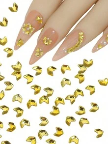 100 chiếc đá quý vàng đính móng tay K9 đá thủy tinh kim cương đồ trang sức vật dụng làm móng nghệ thuật mặt nạ móng tay cho móng tay trang điểm thủ công - Vàng - Xem 7
