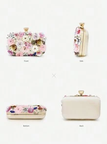 Flower Decor Shoulder Bag, Cheongsam Clutch, Ladies Handbag, Party Bag, Bridesmaid Purse, Bridal Purse, Faux Pearl Clutch, Sequin Beaded Bag, Formal Dress Bag, Chain Small Square Crossbody Bag, Tready Party Bags,Perfect For Party, Wedding, Prom, Dinner/Banquet, Perfectly Matching With Prom Dresses For Women, Prom Accessories,Sequin Dress Women,Sparkly Dress,Elegant Dresses For Women, Elegant Prom Bag, Exquisite Floral Bag For Women