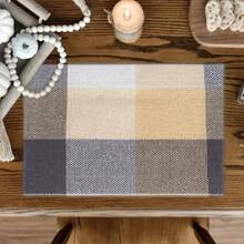 4 件几何复古艺术 3D 印花布艺桌垫 - 彩色 - 查看 8