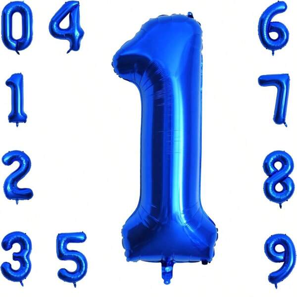 40 Inch Giant Foil Number Balloons, Gold Blue Pink Green Mylar Large Number Balloons For Birthday Party Decor Anniversary Decoration