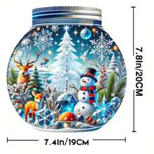 1 件亚克力圣诞元素捕手，2D 梅森罐形装饰艺术风格，带有冬季仙境图案，适用于窗户、客厅、露台、花园、卧室家居装饰，圣诞节节日礼物 - 彩色 - 查看 7