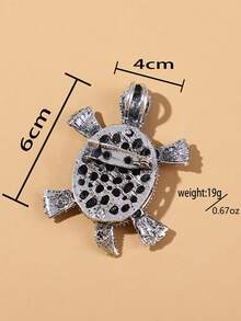 1 件新款时尚复古珐琅乌龟胸针，创意个性化女士服装装饰动物别针 - 彩色 - 查看 5