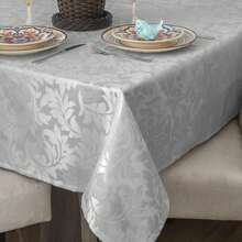Jacquard Tablecloth Christmas Decoration - Silver - View 3