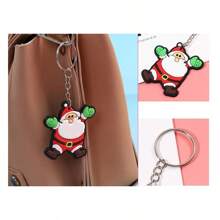 10/20 chiếc móc khóa Giáng sinh phong cách ngẫu nhiên, phụ kiện thiết kế cây thông Noel và tuần lộc hoạt hình dễ thương, quà tặng PVC đáng yêu - Nhiều màu - Xem 11
