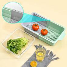 Retractable Sink Drainer With Handles Basket Adjustable Rack For Food Multipurpose Plastic - A641 - Hồng - Xem 6