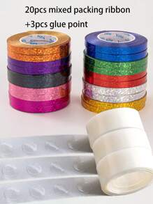 10pcs Mixed Shiny Laser Party Balloon Ribbon & String For Decoration, Birthday, Wedding Party Supplies, Back To School Valentine Day