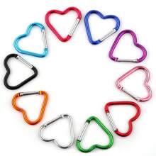 Heart Keychain Clip - Heart Carabiner Keychain, Aluminum Alloy Cute Carabiner For Keys, Heart Shaped Carabiner Hammock Carabiner For Dog Leash Water Bottle Holder Traveling Walking For Outdoor - Multicolor - View 9