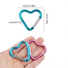 Heart Keychain Clip - Heart Carabiner Keychain, Aluminum Alloy Cute Carabiner For Keys, Heart Shaped Carabiner Hammock Carabiner For Dog Leash Water Bottle Holder Traveling Walking For Outdoor - Multicolor - View 3
