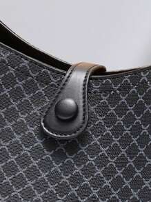 Túi xách nữ thời trang màu trơn Túi đeo vai nhỏ cho nữ Túi đeo vai bằng da PU & Ví Ví xô - màu đen - Xem 9