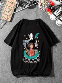 Unisex 100% Cotton Chihiro Streetwear T-Shirt Fast Shipping - màu đen - Xem 1