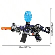 New UMP45 Electric Rubber Bullet Toy Gun, One Click Firing, Outdoor Battle Game Prop, Rechargeable (Excluding Bullets) - Multicolor - View 2