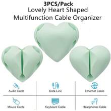 3PCS/Pack Unique Heart Shaped Cable Holder Multifunctional Adhesive Cabel Organizer Cable Tie Clip Cable  Securing Clip Headphones Cable Clips  Lovely Heart-Shaped Car Cable Holder Car Charger Line Clasp