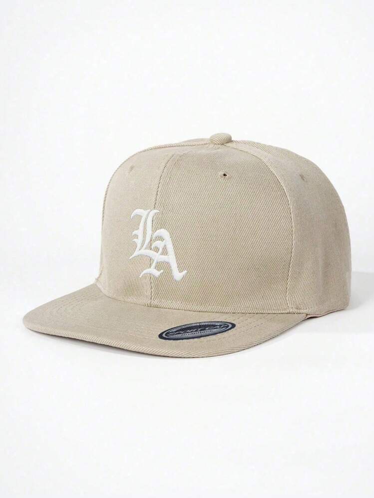 1pc Embroidered LA Flat Brim Baseball Cap, Adjustable Outdoor Sunscreen Casual Hat For Spring Autumn Travel Beach Holiday Men, Y2K Style - Baseball Cap - View 29