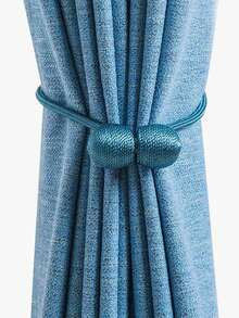 2pcs Magnetic Curtain Tiebacks, Creative Curtain Hooks, Curtain Tie Ropes - Baby Blue - View 4