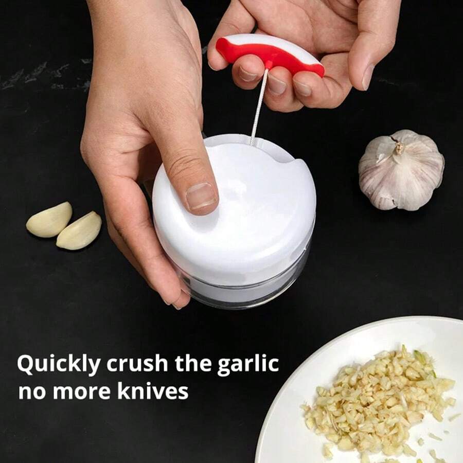 1pc White Hand Pulled Garlic Grinder In The Kitchen Palm Multi