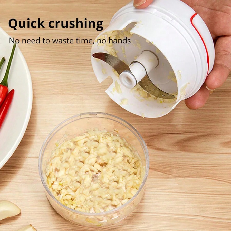1pc White Hand Pulled Garlic Grinder In The Kitchen Palm Multi