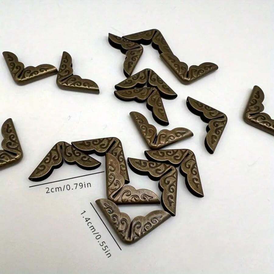 About 50Pcs Metal Book Corner Protector Vintage Scrapbook Photo Album