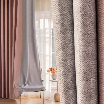 2 piezas de Cortinas Blackout, Diseño Minimalista de Bloques de Color, Cortinas Insonorizantes Bloqueadoras de Ruido, Adecuadas para el Dormitorio, Balcón, Sala de Estar, Decoración de Oficina