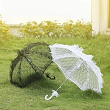 扇形花边蕾丝伞，新娘、派对装饰蕾丝伞布。情人节配饰