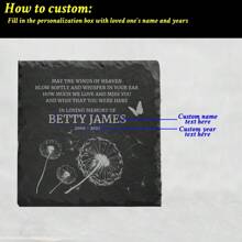 1pc Customized Memorial Stone - Customizable Square Plaque, Suitable For Home Decor, Arts & Crafts - Unique Memorial Gift, Engraved Memorials, Tombstones And Personalized Name Commemoratives - Multicolor - View 4
