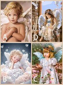 Bộ tranh kim cương Adorable Healing Angel Baby 5D DIY, Bộ tranh khảm kim cương tròn đầy đủ kèm dụng cụ, Quà tặng thủ công thêu kim cương cho người lớn mới bắt đầu, Trang trí tường nhà và trang trí phòng, Quà tặng sinh nhật - Nhiều màu - Xem 6