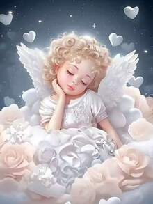 Bộ tranh kim cương Adorable Healing Angel Baby 5D DIY, Bộ tranh khảm kim cương tròn đầy đủ kèm dụng cụ, Quà tặng thủ công thêu kim cương cho người lớn mới bắt đầu, Trang trí tường nhà và trang trí phòng, Quà tặng sinh nhật - Nhiều màu - Xem 7