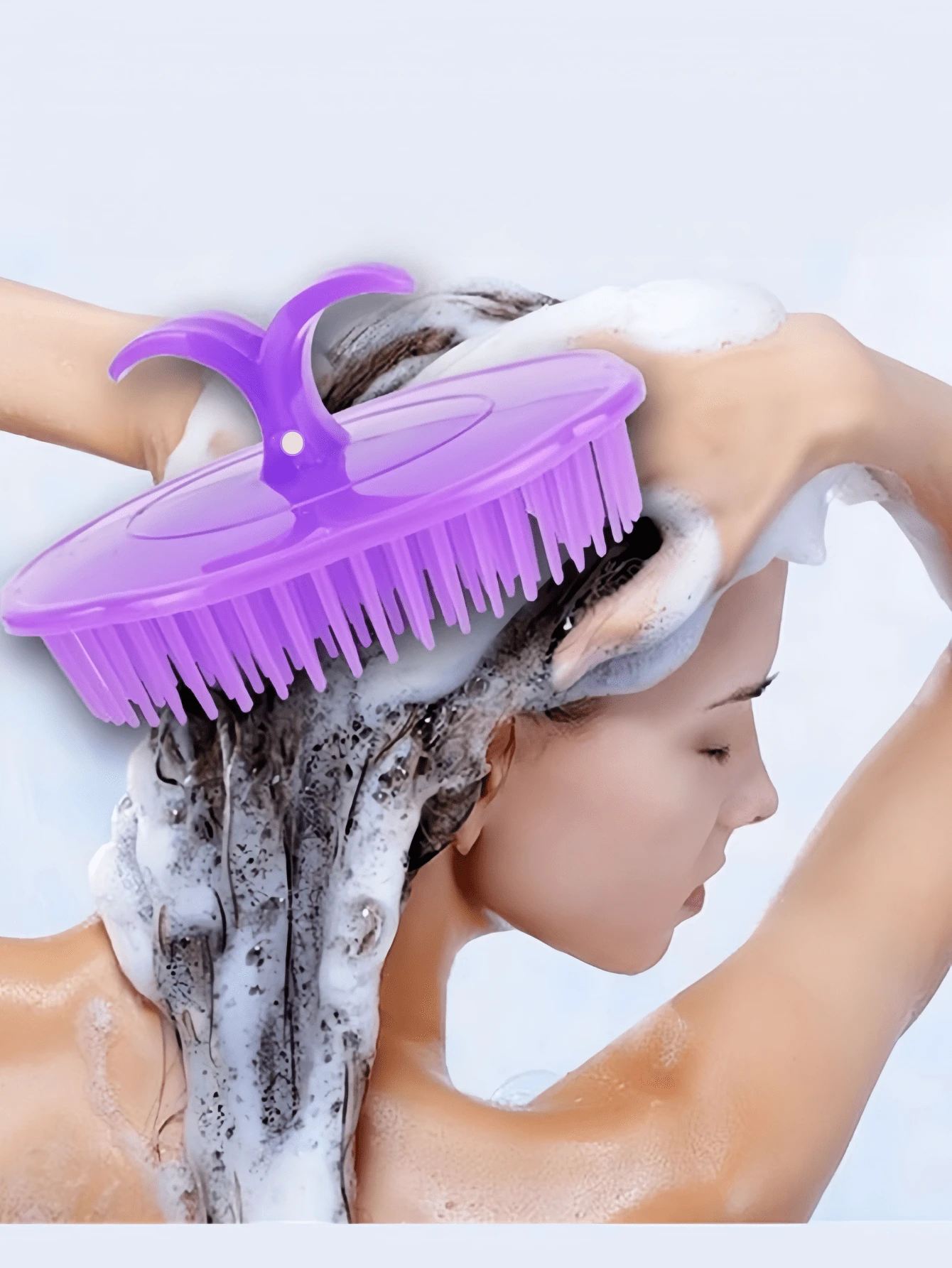 1 pieza Peine de masaje de alta calidad - Limpieza suave y refrescante del cuero cabelludo - Mango ergonómico con peine de limpieza profunda - Perfecto para usar durante la ducha, con estilo y color aleatorio, cepillo de pelo, peine, herramientas para el cabello, productos y accesorios para peluquería, salón de belleza, artículos esenciales de viaje, regreso a la escuela, artículos esenciales de viaje y vacaciones, accesorios para el cabello para mujeres