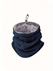 1 Packung Unisex Nackenwärmer - Sportlicher Stil, Polyester thermisch gefüttert, warm, verstellbar mit Zugband, einfarbig, gestrickt, multifunktional, geeignet für Outdoor-Aktivitäten