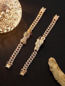 Mexican Jewelry Guadalupe Bracelet Religious Gold Plated With Stones Guadalupe Bracelet ,Guadalupe Thaddeus Bangle,18k Gold Plated Virgin Mary Thaddeus Bracelet - Gold - View 5