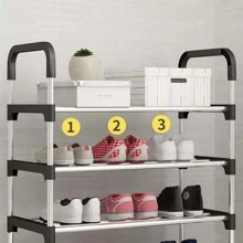 5 Layers Shoe Rack For Shoe Cabinet Freestanding Adjustable Steel Tube Material - màu đen - Xem 3