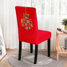 2 件/4 件/6 件圣诞餐厅红色印花椅套，弹性圣诞椅保护套，可洗椅套，适用于圣诞装饰 - 紅色 - 查看 2