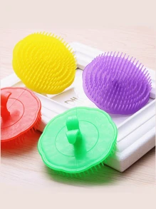 1 pieza Peine de masaje de alta calidad - Limpieza suave y refrescante del cuero cabelludo - Mango ergonómico con peine de limpieza profunda - Perfecto para usar durante la ducha, con estilo y color aleatorio, cepillo de pelo, peine, herramientas para el cabello, productos y accesorios para peluquería, salón de belleza, artículos esenciales de viaje, regreso a la escuela, artículos esenciales de viaje y vacaciones, accesorios para el cabello para mujeres