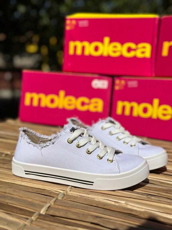 Tênis Feminino Moleca Lona Desfiado Total Conforto