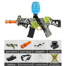New UMP45 Electric Rubber Bullet Toy Gun, One Click Firing, Outdoor Battle Game Prop, Rechargeable (Excluding Bullets) - Multicolor - View 15