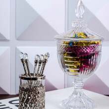 CRYSTAL POT WITH SANTORINI FOOT 11.5CM X 24.5CM - LYOR - trắng - Xem 4