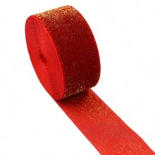 5 码/批圣诞丝带红色、绿色、黄色、亮丽新年天鹅绒丝带（无弹性）花环、礼品、包装、花圈、蝴蝶结