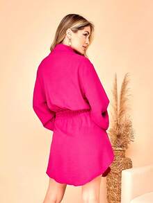 Women Midi Dresses - 玫紅色 - 查看 3
