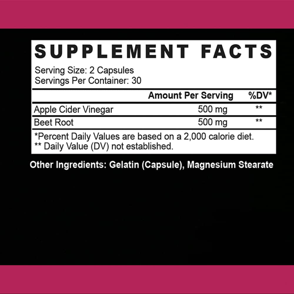 Angry Supplements Apple Cider Vinegar + Beet Root Pills Health Wellness
