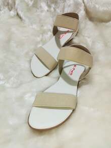 Women's Flat Sandals, Comfortable, Elastic, Easy To Wear - Various Colors From 34 To 39 - 白色 - 查看 2