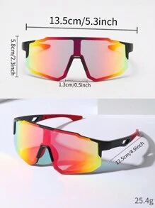 0150688630001-X9337 1pc Men's Pink Multi-Material Mechanic Mask Shape Fashion Glasses For Outdoor Cycling Sports (With EVA Case, Cleaning Cloth & Glasses Strap) Beach Accessories Glasses Shades Looks Street Style And Suit For Sweater Jacket Sweatshirt Hoodie Leather Pants And Cargo PantsY2K Festival For Summer Beach Vacation, Outdoor, Travel