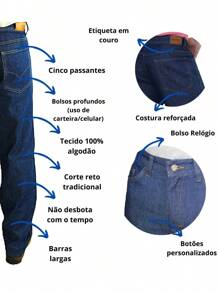 Kit Of 2 Men's Denim Pants, Traditional Uniform, Premium Line, BLUE AND BLACK - 藍色 - 查看 2