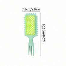 1 Define Curl Styling Brush, Holle Krulkam voor Thuis, Massagekam, Tarwestro Krullend Haarkam, Driepuntig Staartontwerp, Moeiteloze Styling voor Golven en Veerkrachtige Krullen, Nylon Luchtkussenkam voor Vrouwen, Met ABS Kunststof Handvat, Ideaal Haarverzorgingstool voor Verbeterde Styling, Haarclips, Haaraccessoires