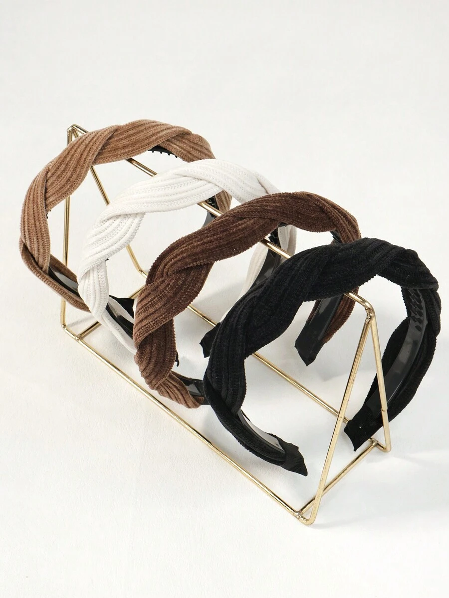 1 件女士针织头带，防滑面料发饰，咖啡色 - 彩色 - 查看 1