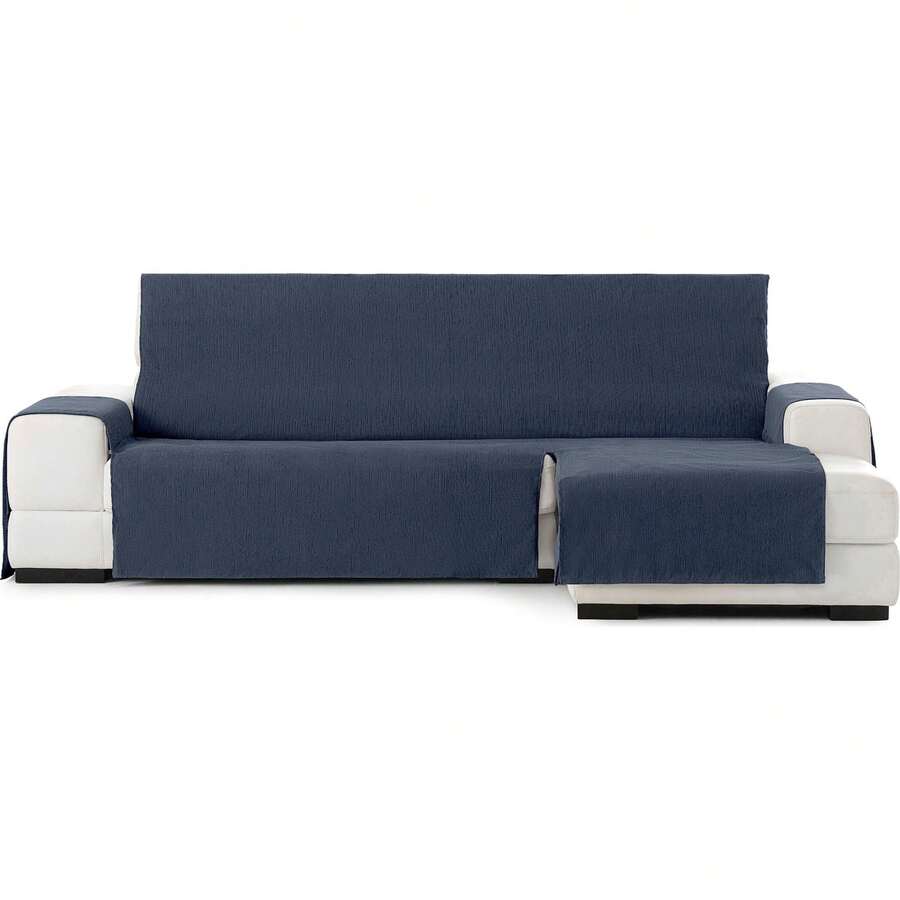 Ecommerc3 |貴妃椅沙發套加大尺寸（多種顏色） - 沙發保護墊 - 超柔軟觸感沙發套 - 使用彈性橡皮筋輕鬆安裝 - 免費送貨 ✅ 24/48 小時送貨到西班牙（半島） - 藏蓝色 - 查看 1