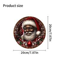 Biển treo bằng gỗ hình ông già Noel đen, biển hiệu cửa trang trí ngày lễ Giáng sinh, đồ thủ công bằng gỗ - Nhiều màu - Xem 6