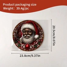 Biển treo bằng gỗ hình ông già Noel đen, biển hiệu cửa trang trí ngày lễ Giáng sinh, đồ thủ công bằng gỗ - Nhiều màu - Xem 5